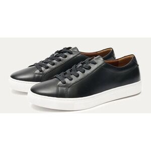 New Republic Kurt Mens 12 Shoes Black Leather Low Top Lace Up Fashion Sneaker